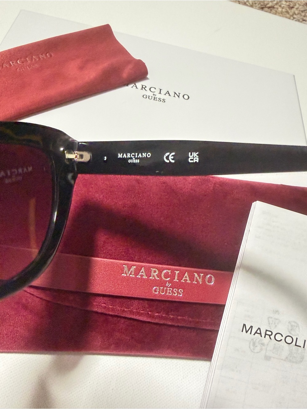 Marciano by Guess Women's Black Cat-Eye Sunglasses with Purple Lenses - Picture 5 of 9